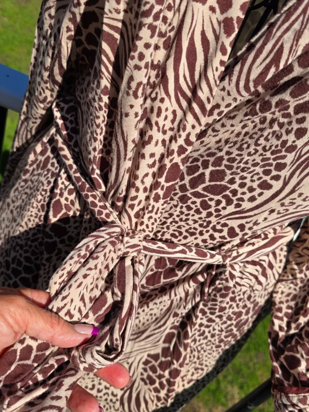 Ann Taylor Animal print robe, size L, VGUC